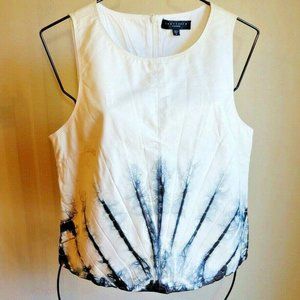Sanctuary Cream Fax Leather Tie Dye Sleeveless Top